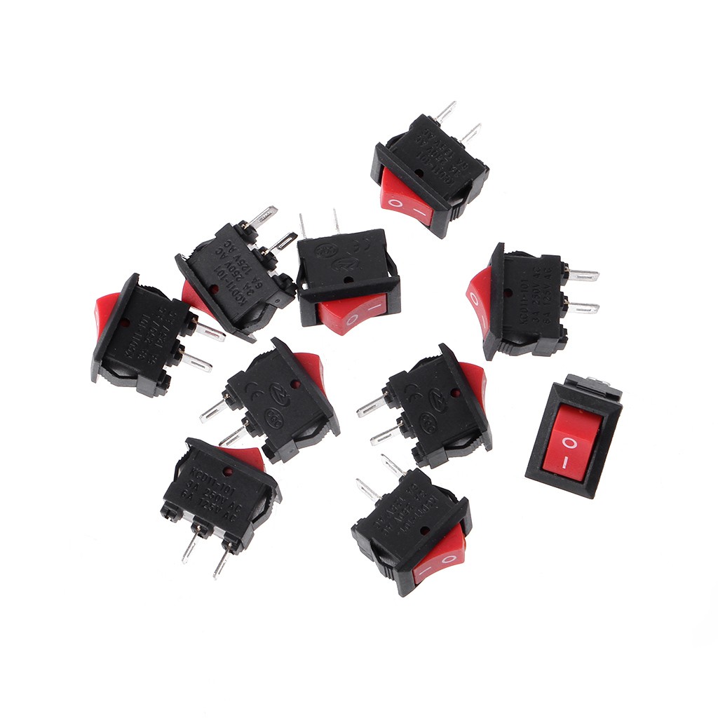 Set 10 công tắc bật/tắt 3A AC 250V 2 chấu 10x15mm chuyên dụng
