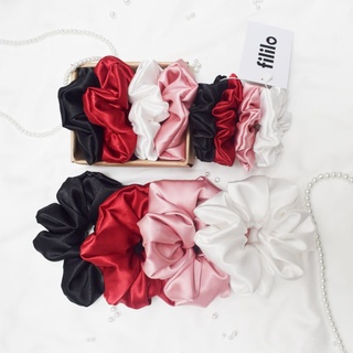 [ẢNH THẬT ĐỘC QUYỀN FILILO] Scrunchies Dây Buộc Tóc Vải Lụa Cao Cấp Size Lớn Nhỏ