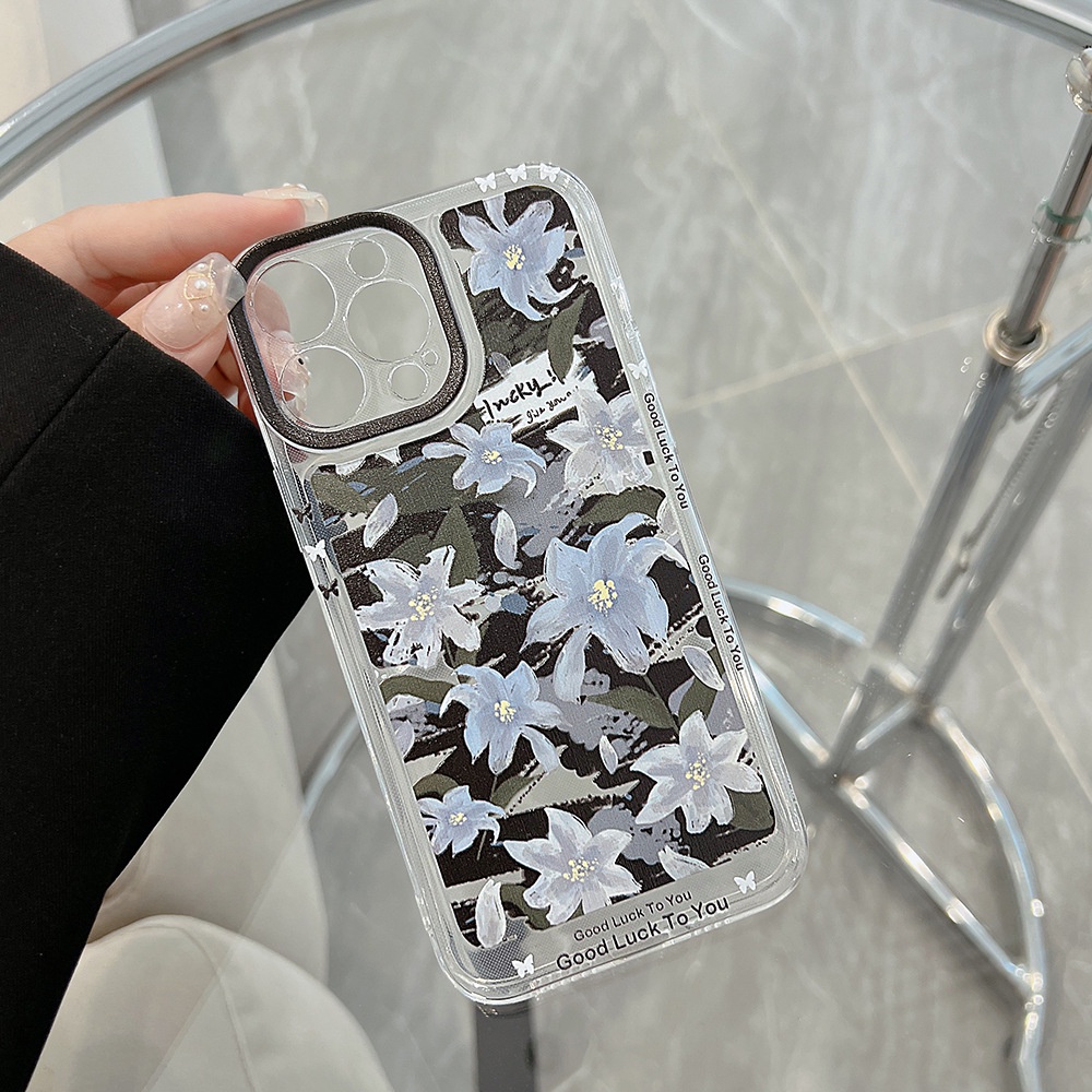 Ốp Điện Thoại TPU Silicone Họa Tiết Hoa vintage Cho ốp iPhone 11 pro max X Xr Xs 7 8 14 Plus Se 2020 12 pro max 13