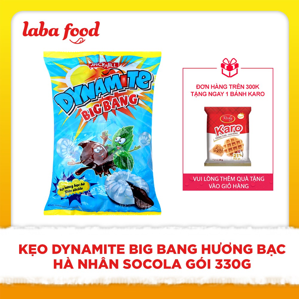 Kẹo Dynamite Big Bang Hương Bạc Hà Nhân Socola Gói 330g