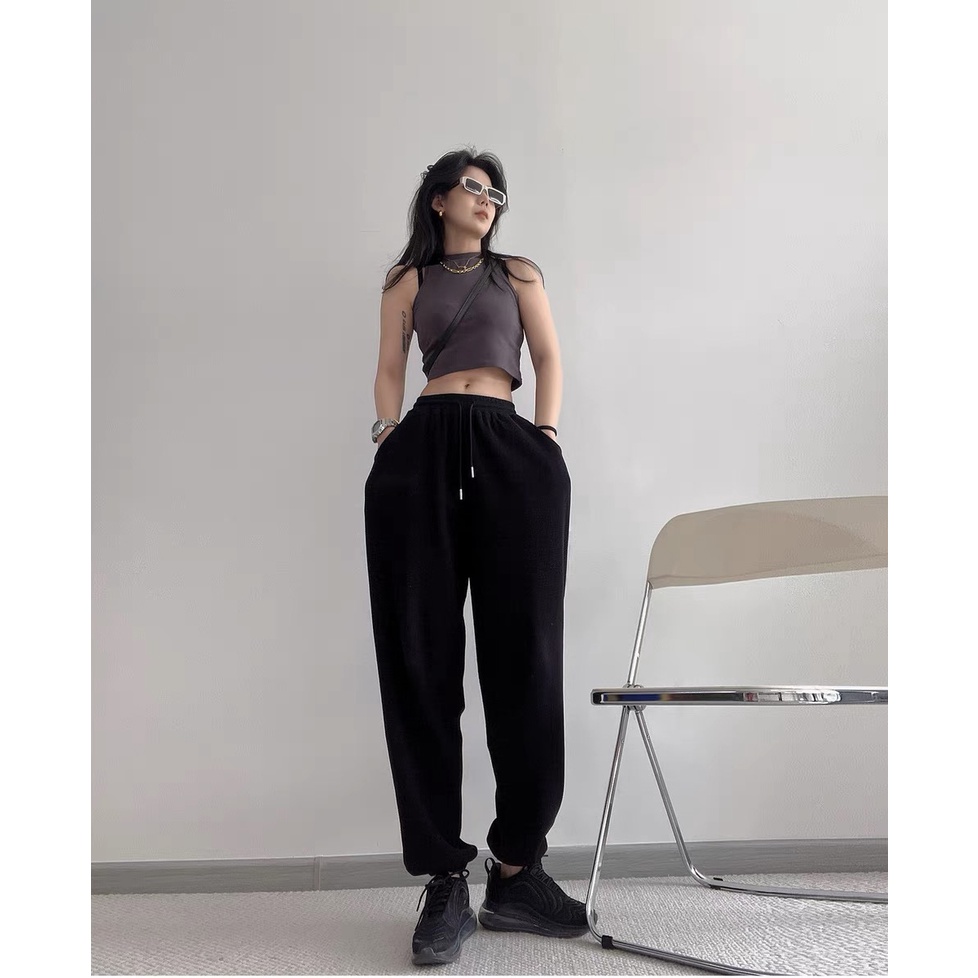 Quần jogger nữ unisex trơn chất cotton QDT01 Miucho cơ bản