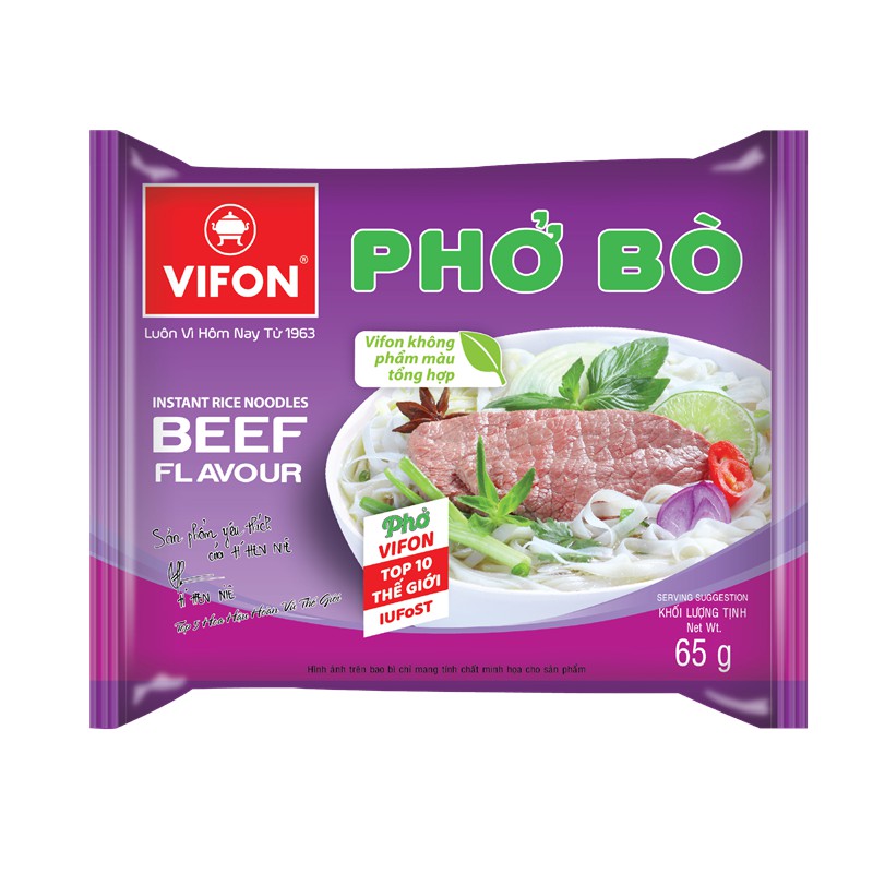 Thùng 30 Gói Phở Bò VIFON 65g gói