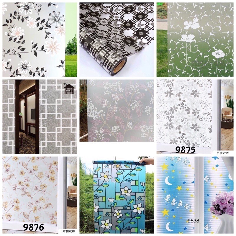 Giấy dán kính 3d hoa dây