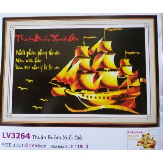 Tranh thêu chữ thập Thuận buồm xuôi gió LV3264