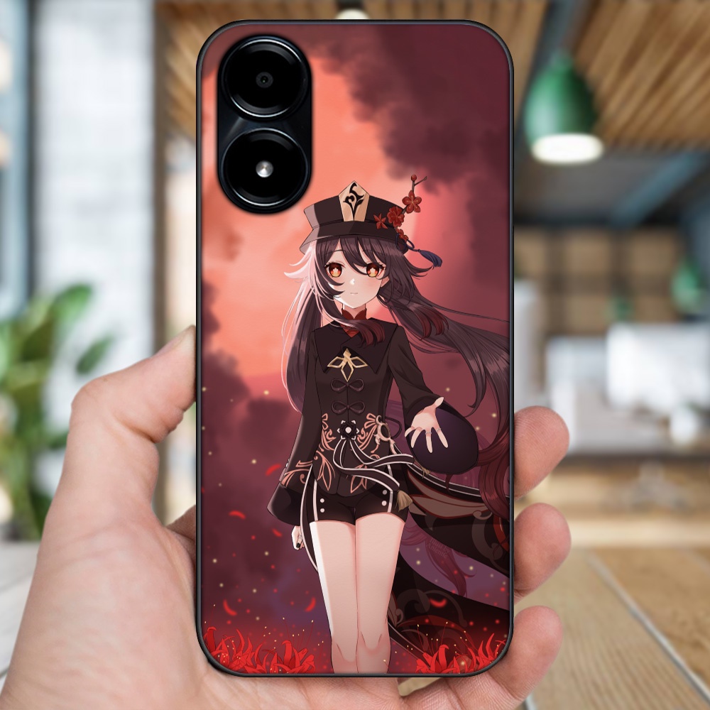 Ốp lưng Vivo Y02s viền đen in hình Hutao Genshin Impact