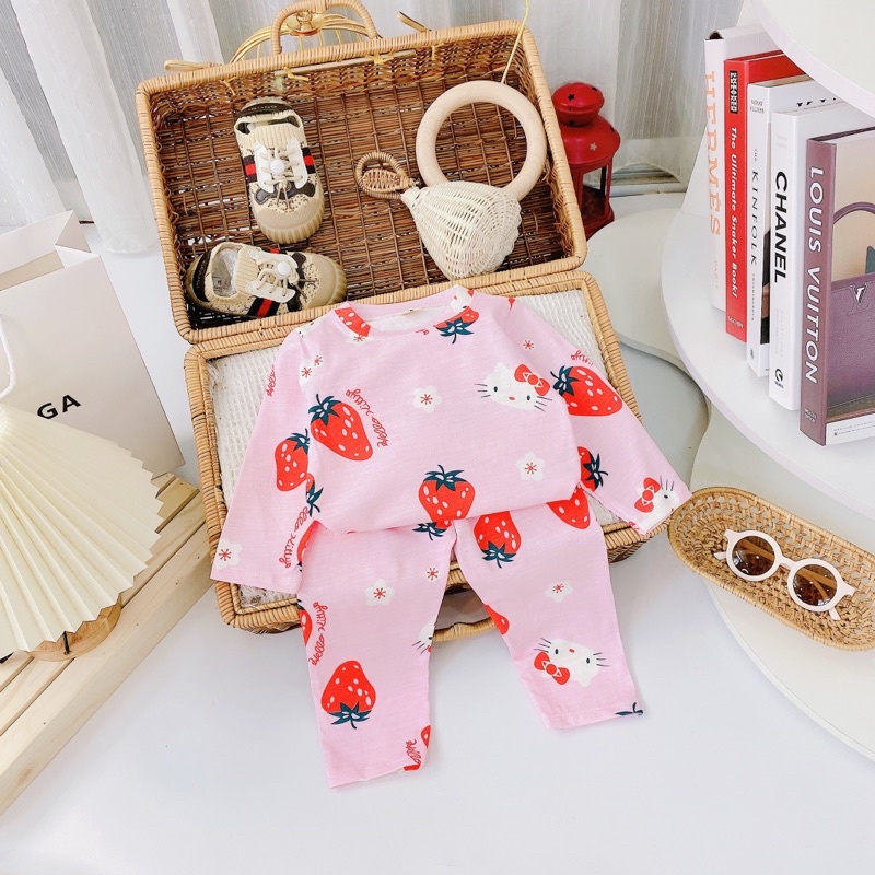 Combo 2 bộ Cotton cho bé trai /bé gái từ 8-18kg màu ngẫu nhiên