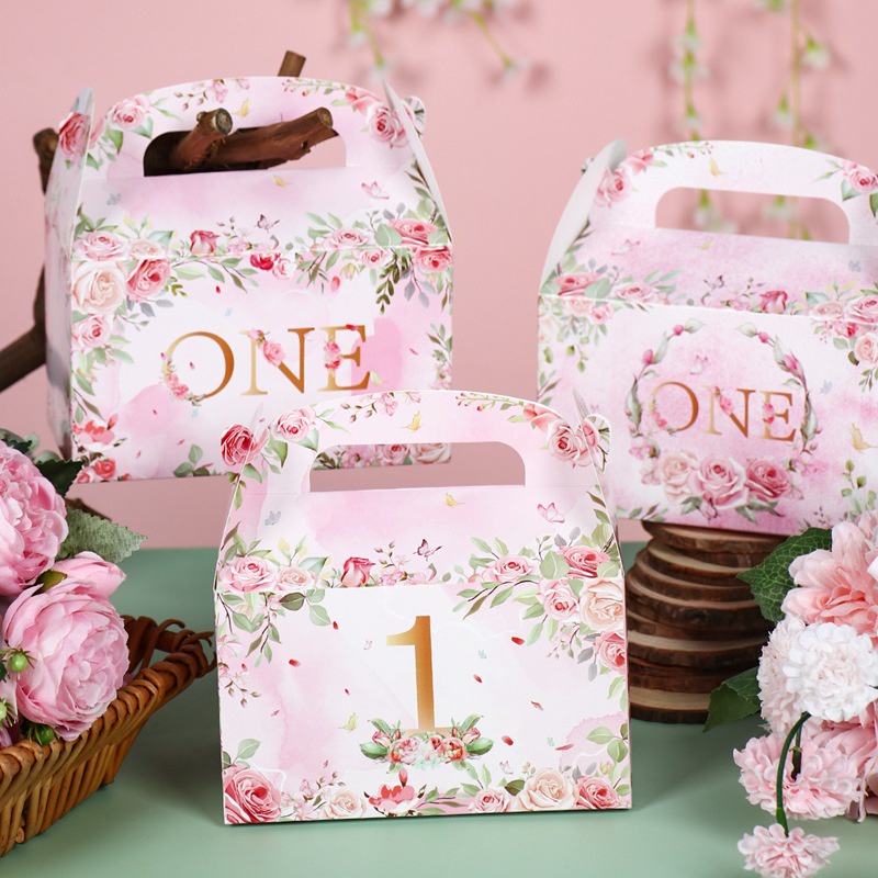 Set 4 Hộp carton Đựng Kẹo Họa Tiết Hoạt Hình Trang Trí Tiệc Cưới/Sinh Nhật