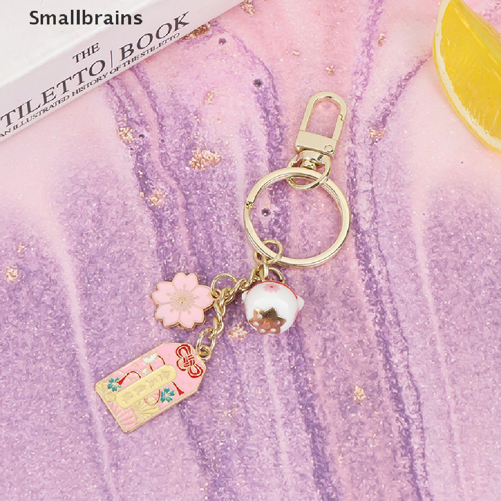Smbr Omamori Sakura Amulet Lucky Cat Keychain Cute Pendant Clothes Backpack Keyring BR