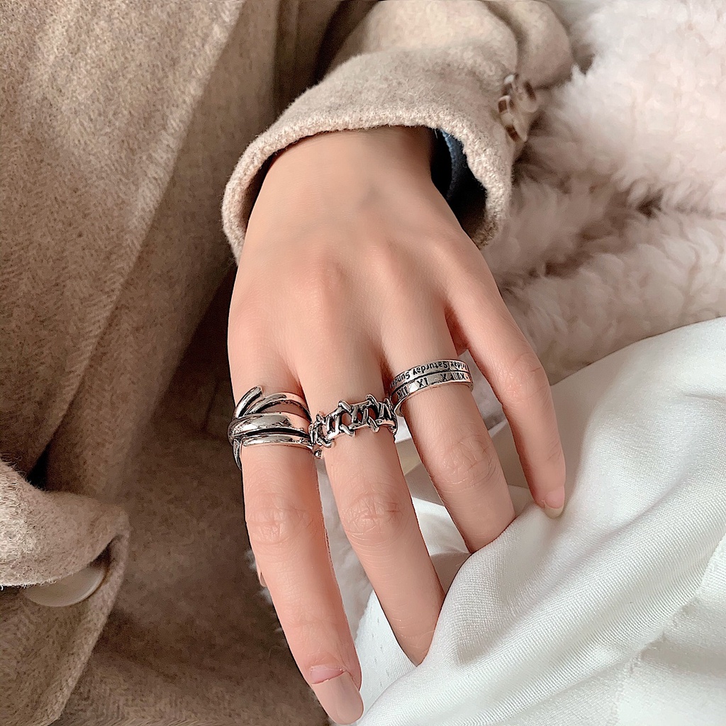 Bộ ba nhẫn đeo tay phong cách cổ điển dành cho nữ