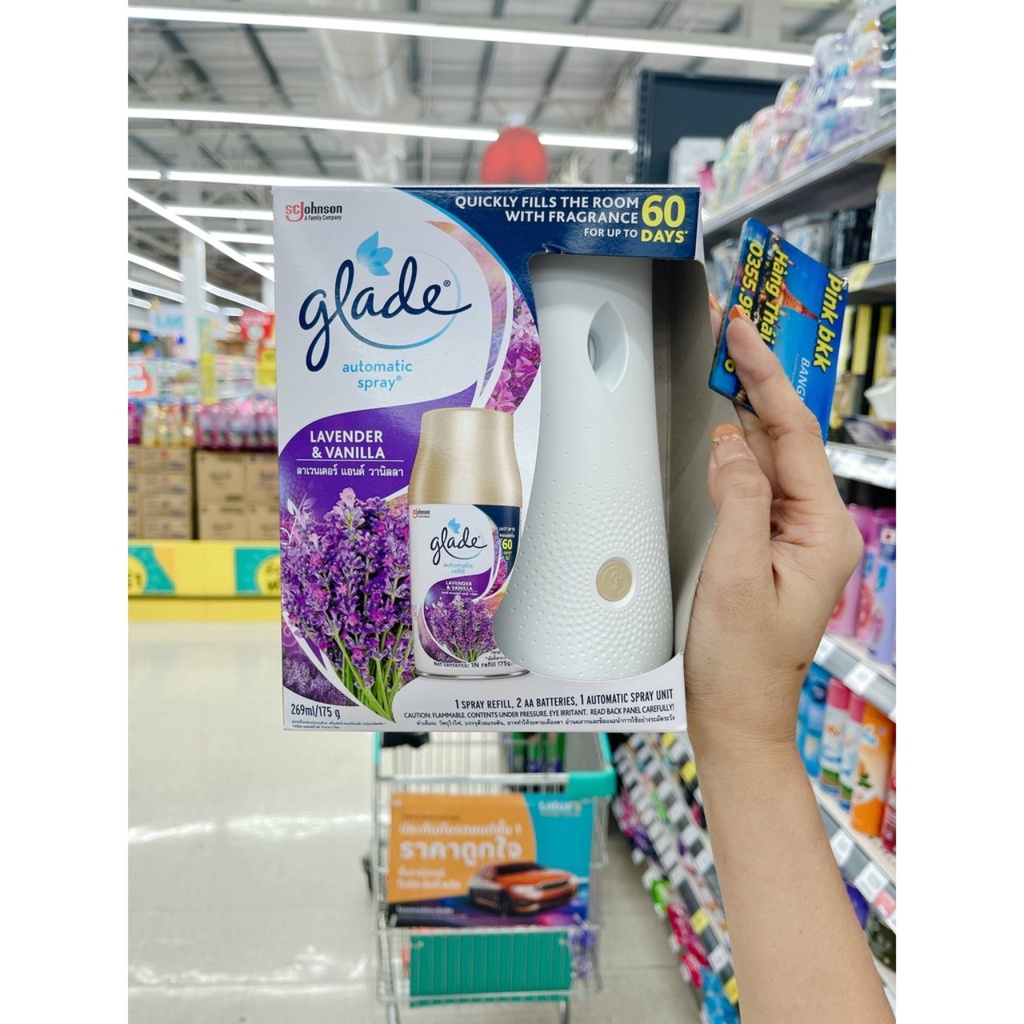 Máy xịt thơm phòng tự động Glade mẫu mới , xịt thơm phòng tự động hương dịu nhẹ, 9 mùi lõi thay thế 269ml