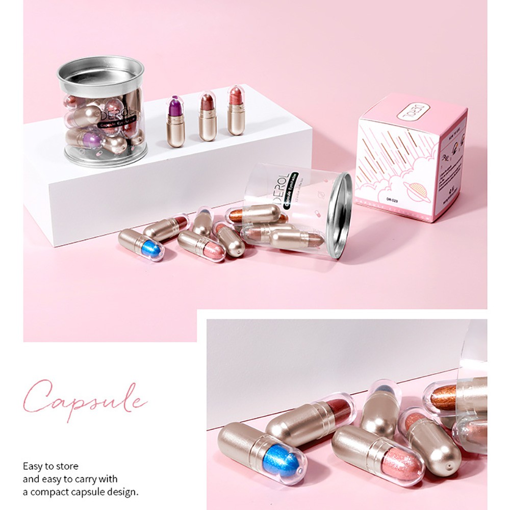 [Hàng mới về] Phấn mắt nhũ hình viên thuốc 12 màu chống thấm nước dễ sử dụng | BigBuy360 - bigbuy360.vn