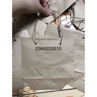 Set 50 túi xi măng đựng hàng có quai kích thước 13x15cm (túi 0,5)