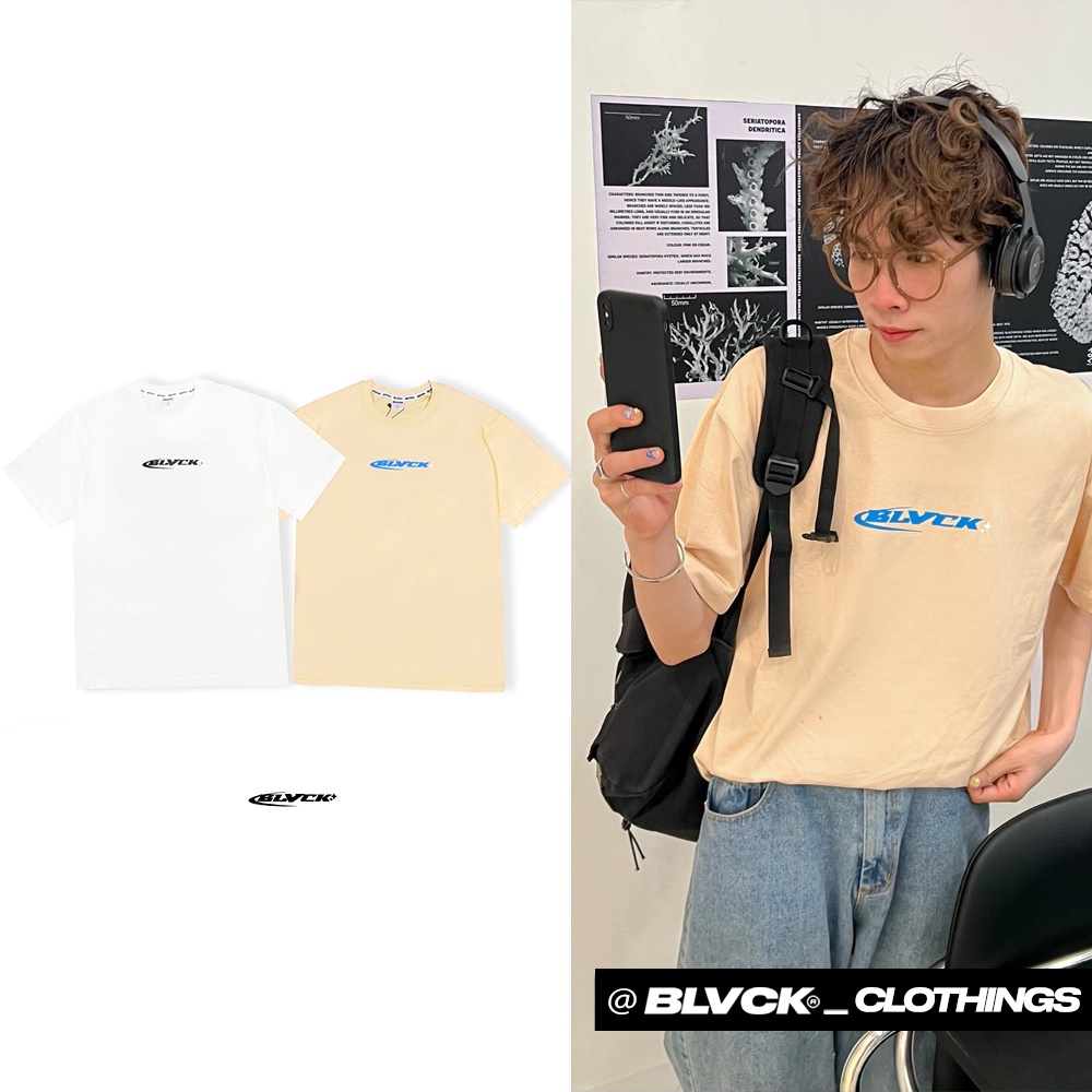 Áo thun Basic Logo - BLVCK Màu Kem - Trắng, 100% Cotton