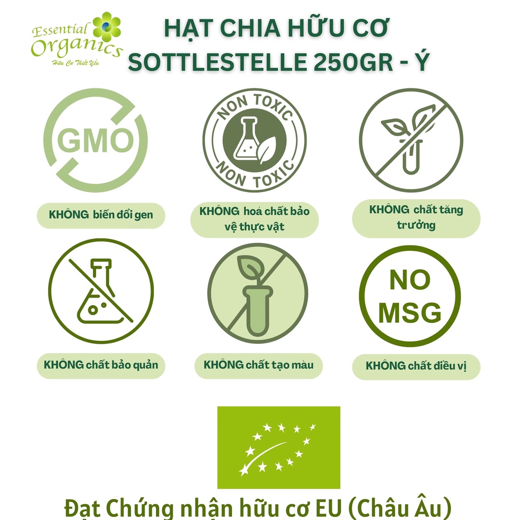 Hạt Chia hữu cơ 250g Sottolestelle - Ý