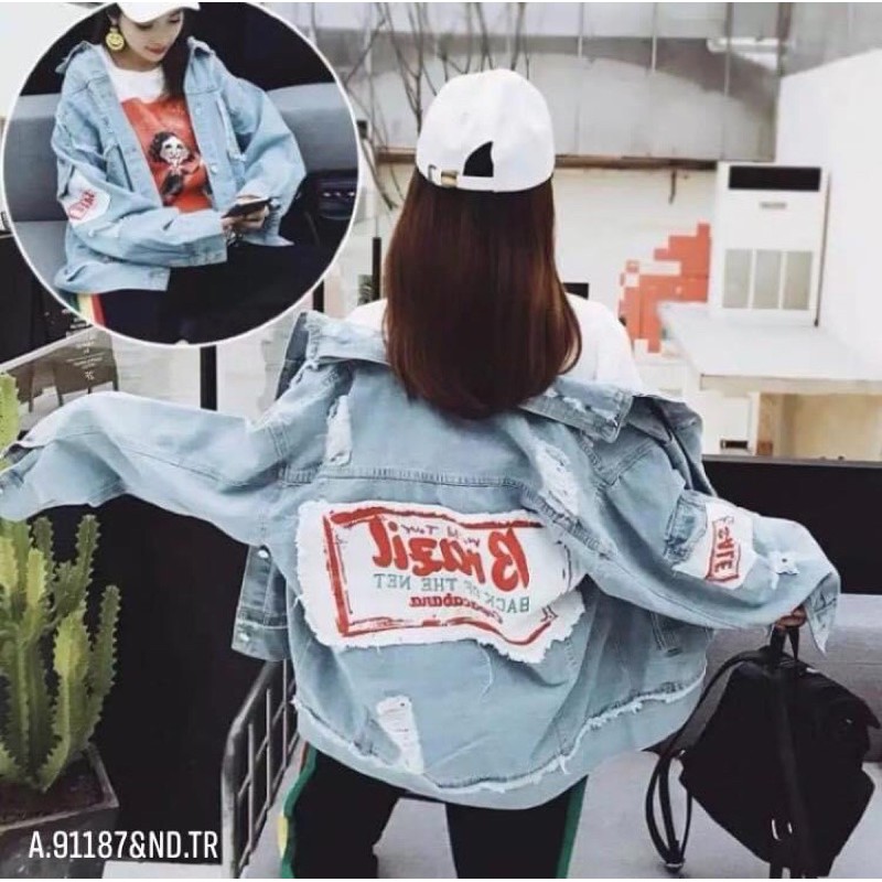 Áo khoác bò cổ đức rách (DH/TR ) | BigBuy360 - bigbuy360.vn