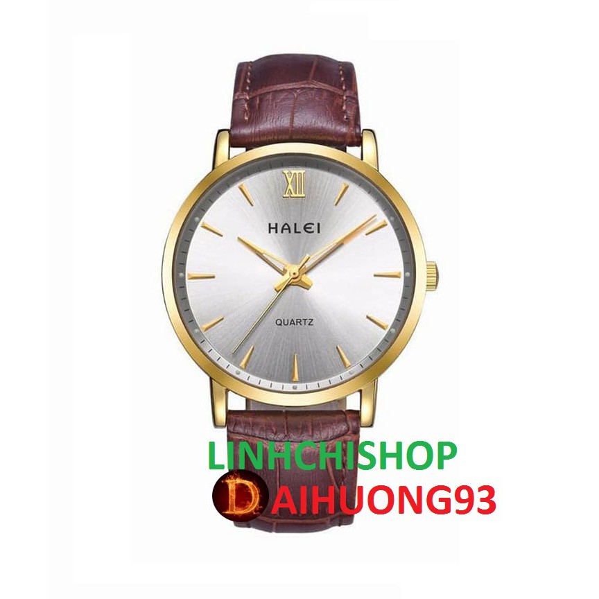 Đồng hô nữ Halei dây da cực bền chống nước cực tốt (có size nam) | BigBuy360 - bigbuy360.vn