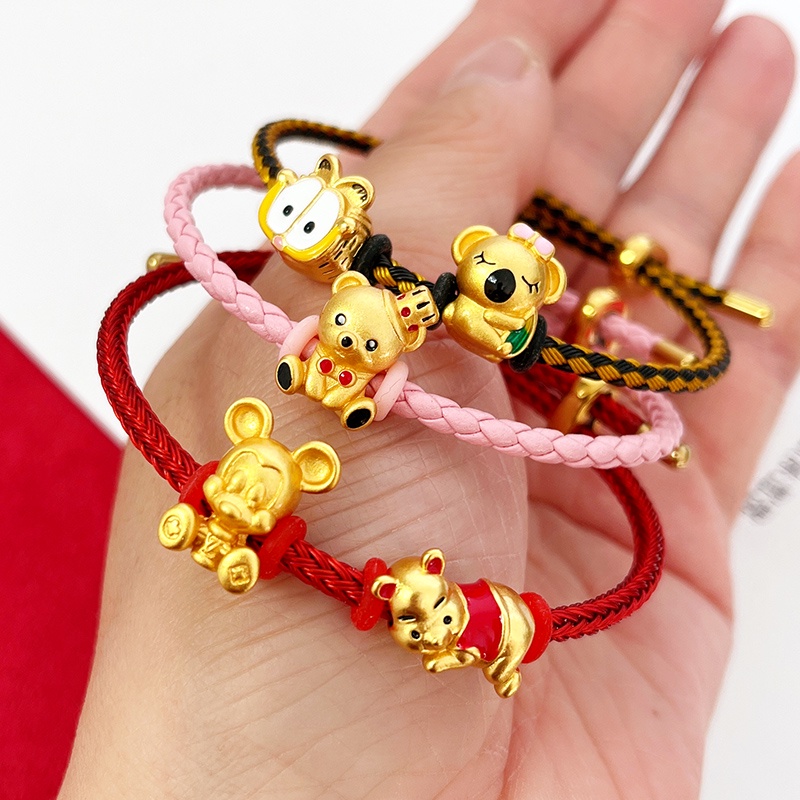 Hạt Xỏ Vòng Tay Trang Sức Hoạt Hình Garfield Gấu Chuột Mickey Thỏ Đáng Yêu