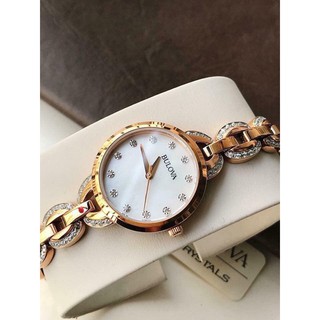Đồng hồ nữ Bulova 98L207 rose - Máy Quartz Pin - Kính khoáng cường lực