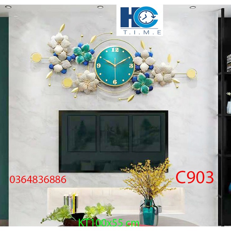 Đồng hồ treo tường trang trí decor C903 kích thước 100x45