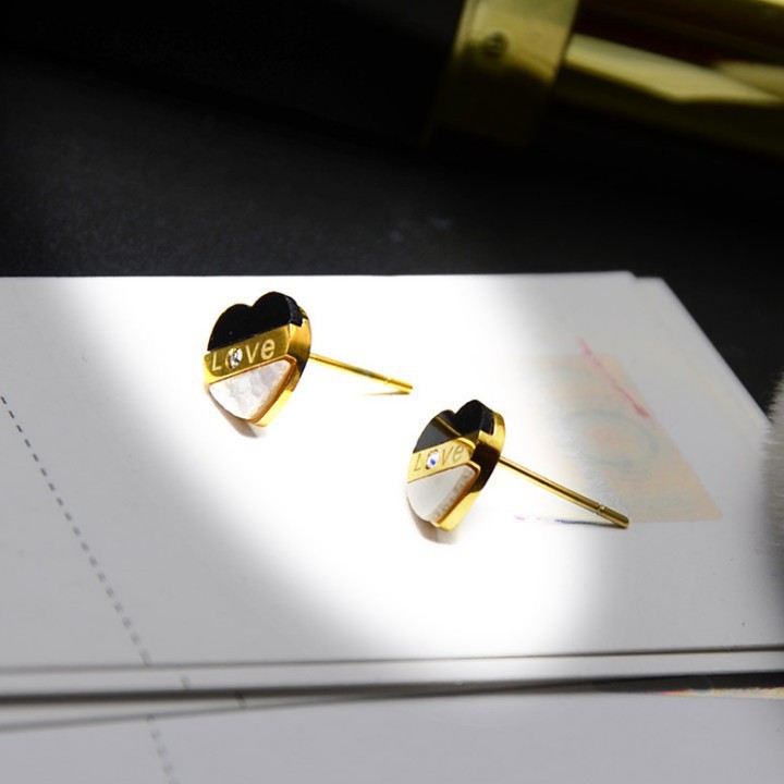 Bông Tai Trái Tim Love Titan Không Gỉ TT 1888