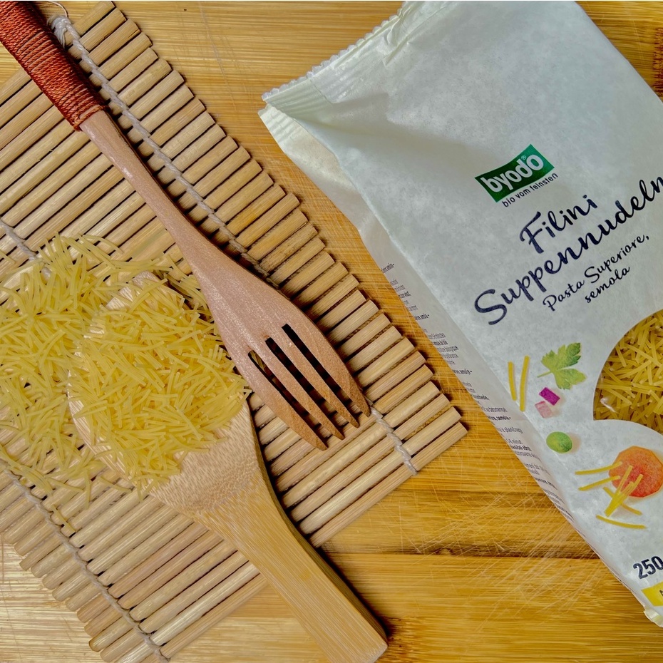 Nui mì rau củ hữu cơ cho bé Byodo 250g