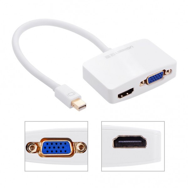 Cáp chuyển Mini Displayport sang HDMI và VGA trắng Ugreen 10427