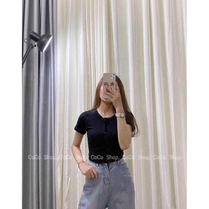 Áo croptop cố định cổ tròn loại cao cấp (100% ảnh thật)
