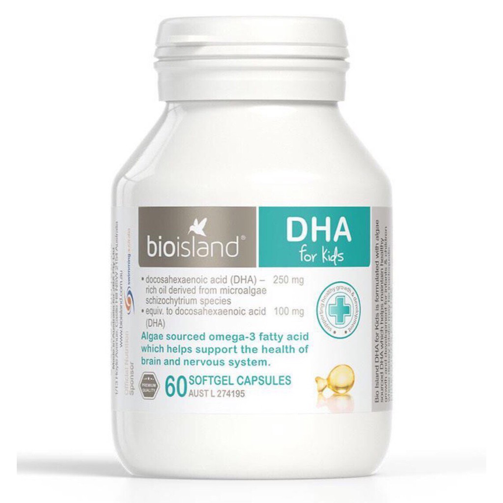 DHA Bioisland 60 viên cho bé từ 6 tháng (mẫu mới)