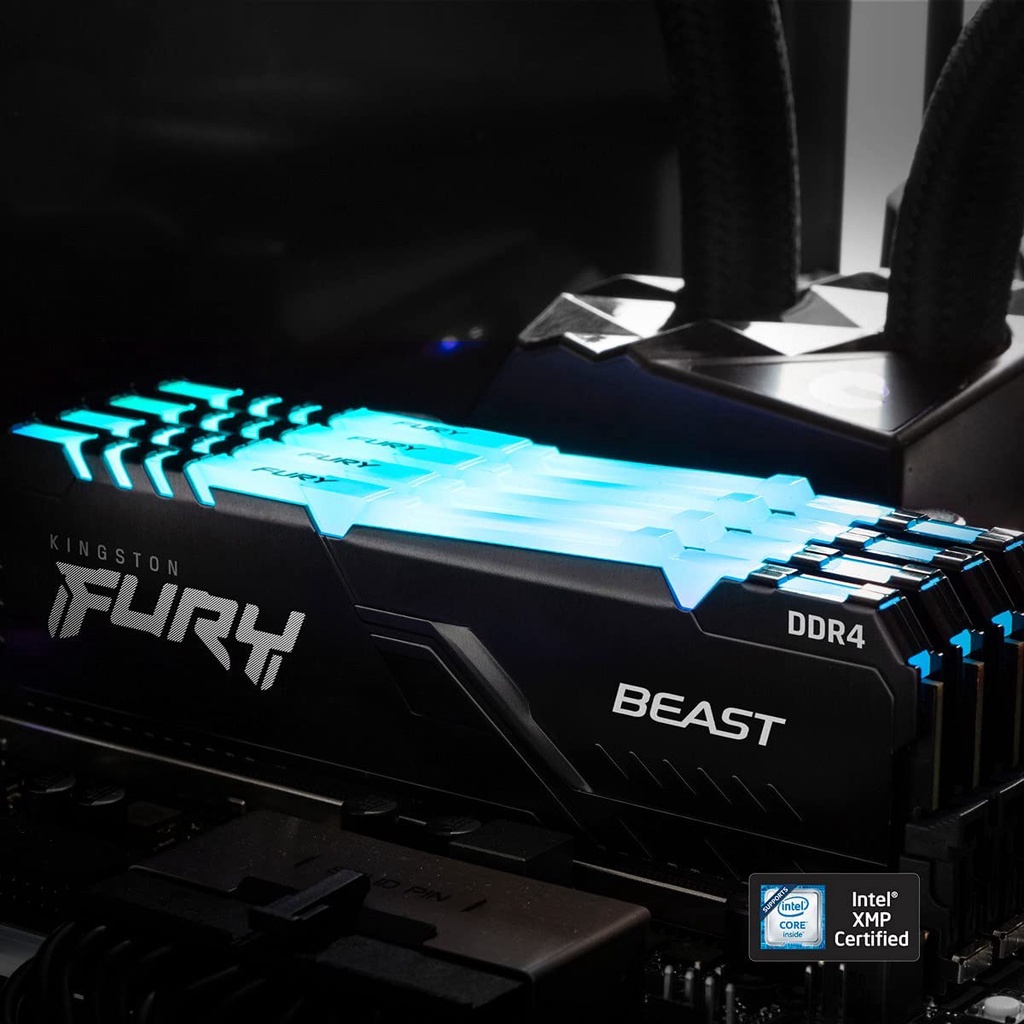 RAM PC Kingston HyperX Fury Beast RGB 32GB 16GB 3200MHz DDR4 (Kit of 2) - KF432C16RBAK2/16 - Bảo Hành Chính Hãng 3 Năm