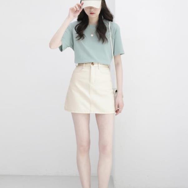 Chân Váy Jean Chữ A Cạp Lưng Màu Sắc  Đơn Giản Thời Trang Phong Cách Hàn Quốc Cho Nữ | BigBuy360 - bigbuy360.vn