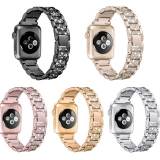 Dây Đeo Inox Đính Đá Sang Trọng Cho Đồng Hồ Thông Minh Apple Watch Series 6 / Se / 5 / 4 / 3 / 2 / 1 Có 5 Màu