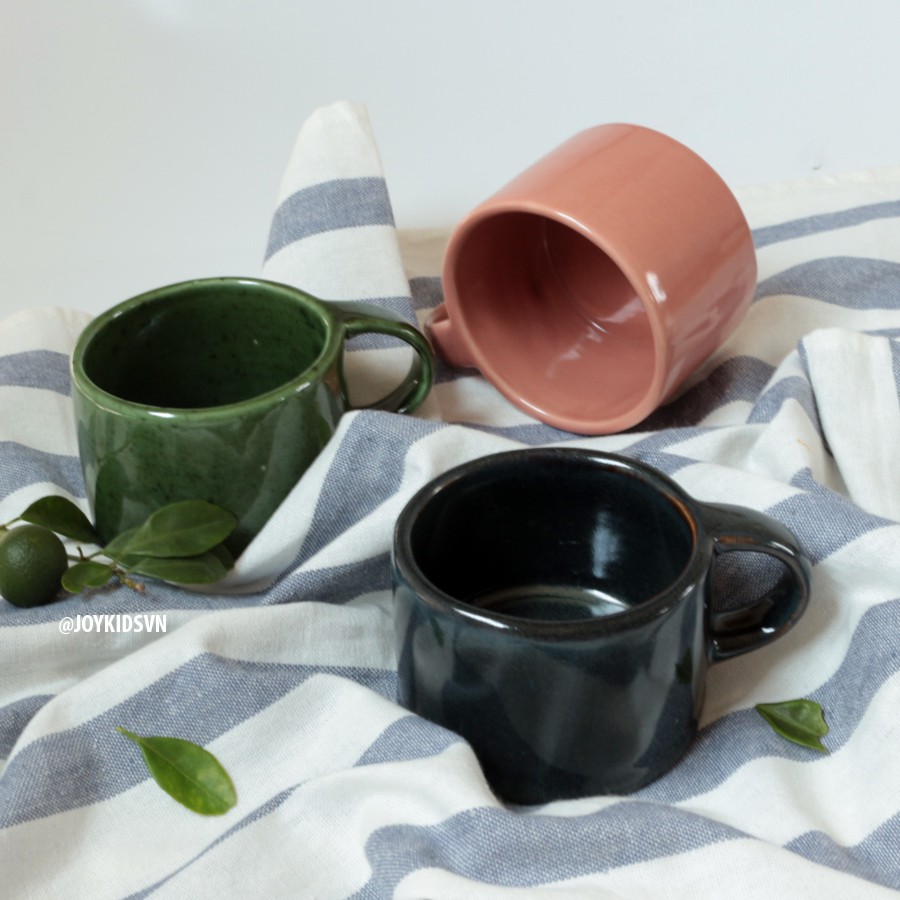 Ly gốm màu tự nhiên có quai | Cốc cà phê gốm - Natural color ceramic cup