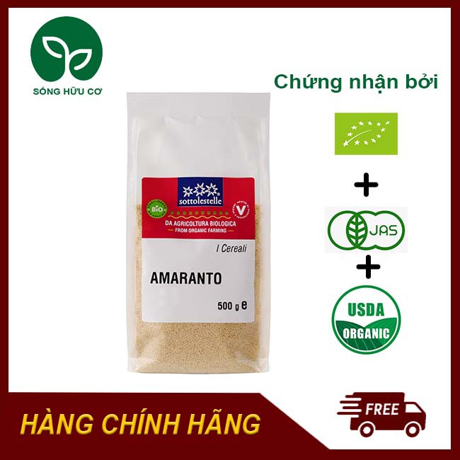 [Ăn Kiêng] Hạt dền Amaranth làm bánh hữu cơ Sottolestelle 500g dinh dưỡng giảm cân, healthy nấu cháo nấu soup