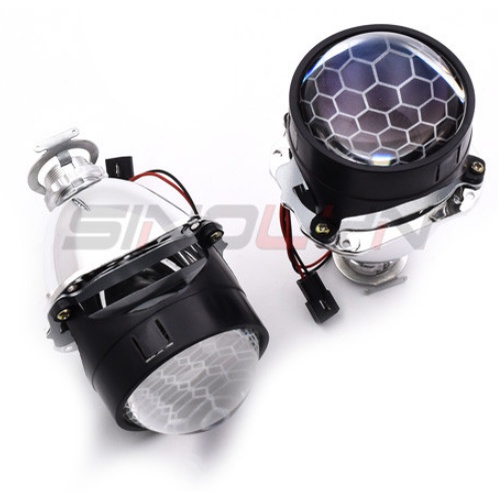 Đèn Pha Xenon Họa Tiết Tổ Ong 2.5 '' H1 H4 H7 Cho Xe Hơi / Xe Máy