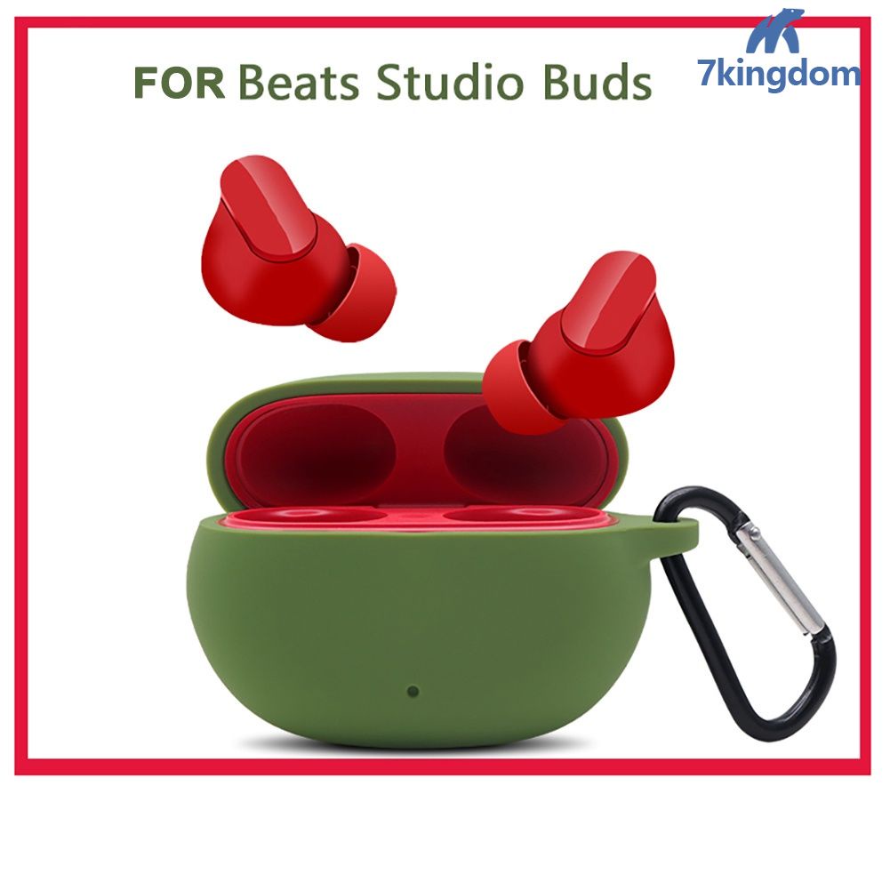 Hàng có sẵn Vỏ bảo vệ hộp sạc Tai nghe không dây Beats Studio Buds bằng silicon chống sốc kèm móc