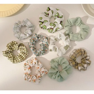 Scrunchies, dây buộc tóc scrunchies màu xanh lá