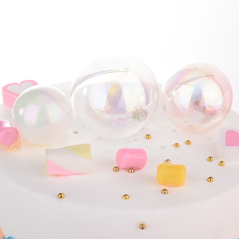 Set 4 Quả Cầu Trong Suốt Nhiều Màu Trang Trí Bánh Kem