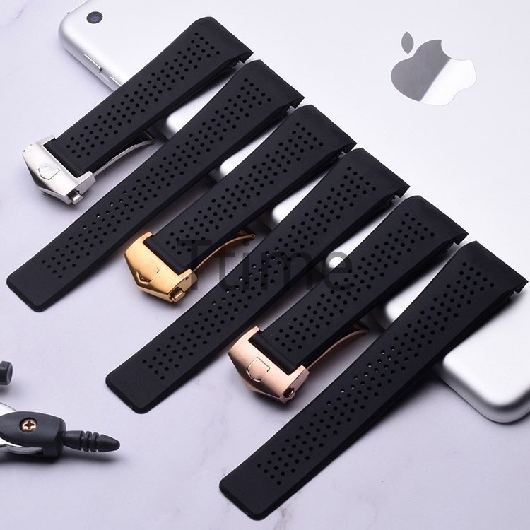 Dây Đeo Đồng Hồ Bằng Cao Su Silicon Mềm 22mm 24mm Cho TAG HEUER GRAND CARRERA Aquarir