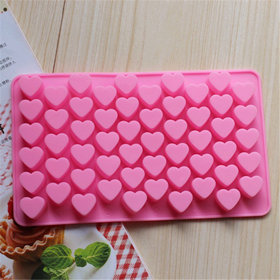 Khuôn Silicon Làm Bánh Kẹo 55 Lỗ Hình Trái Tim