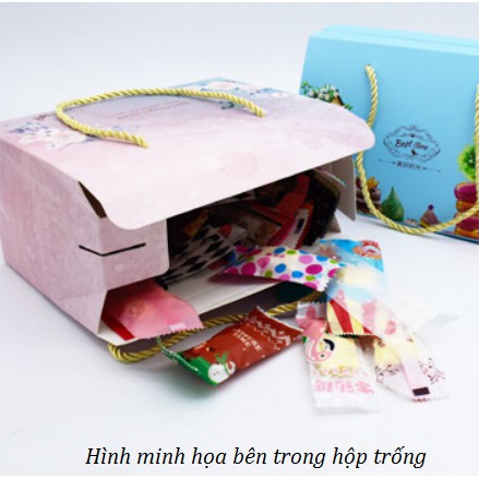 [5 hộp] Hộp giấy dây xách đựng bánh/kẹo nougat hình hạc