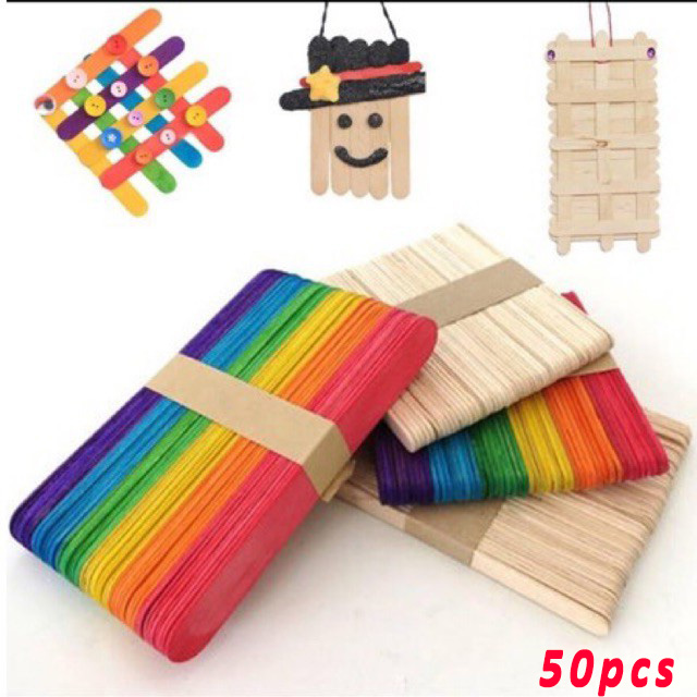 Set 50 Que Gỗ Làm Kem Que Sáng Tạo