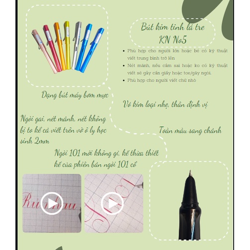 Bút kim tinh lá tre KN No5F