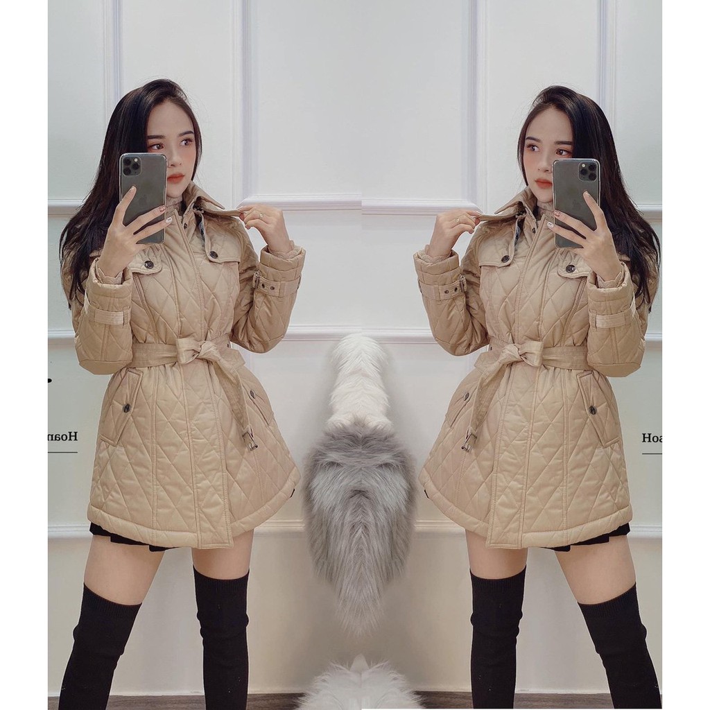 [New 2021] Áo khoác phao nữ thu đông chất nỉ dáng dài, áo phao nữ mùa đông dáng dài, ao phao nỉ, ao khoac hoodie