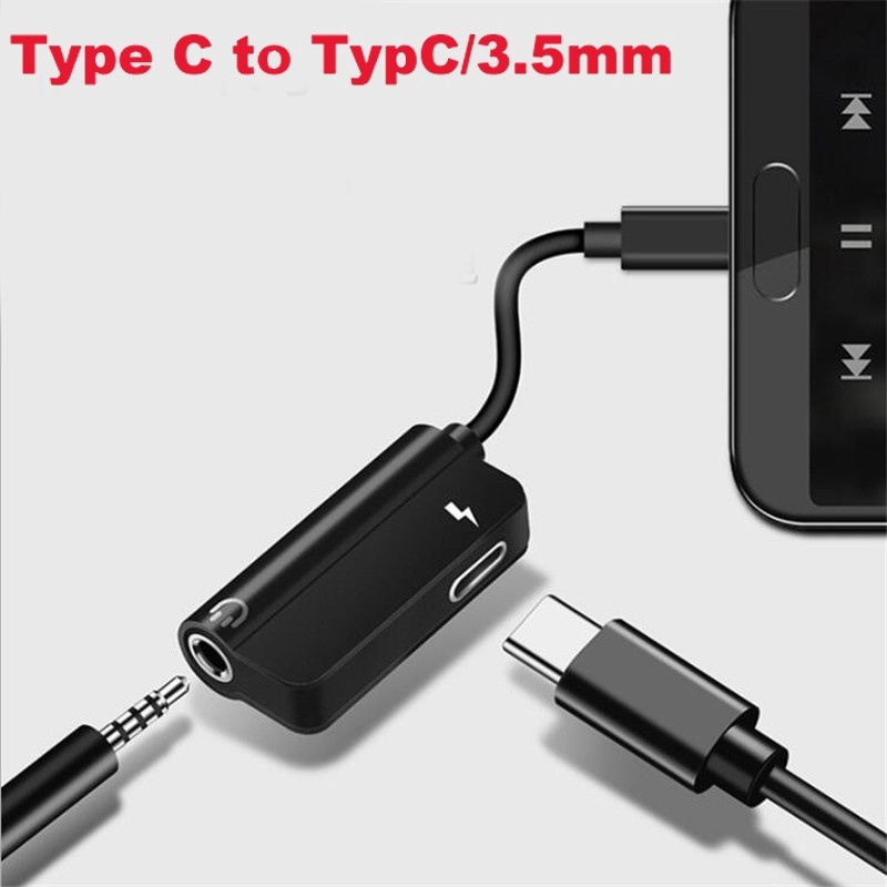Đầu chuyển đổi âm thanh 2 trong 1 USB Type-C jack cắm 3.5mm chất lượng cao