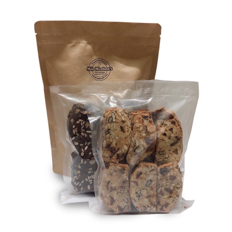 (Chuẩn keto) 250g BISCOTTI mix 5 loại hạt dinh dưỡng, bánh ăn kiêng, ăn vặt healthy {Hình thật} | BigBuy360 - bigbuy360.vn