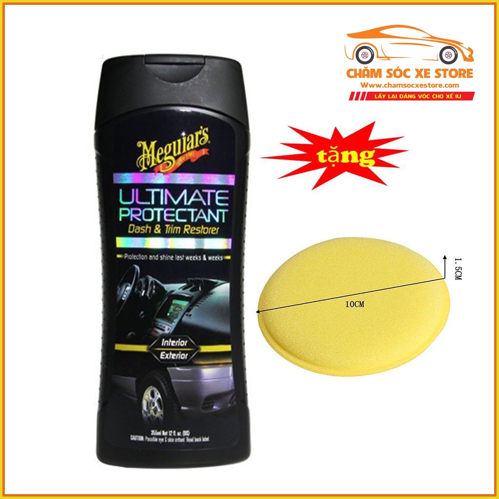 Meguiar's Dung Dịch Phục Hồi &amp; Bảo Dưỡng Các Chi Tiết Nhựa, Cao Su Dòng Cao Cấp Ultimate Protectan G14512 355ml Tặng Mút