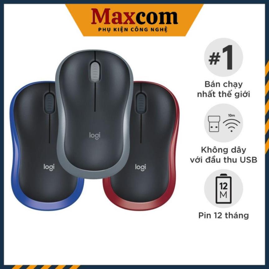 Chuột không dây Logitech M185 - Bảo hành 36 tháng chính hãng - Maxcom