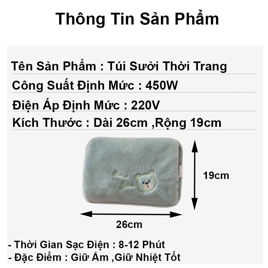 Túi sưởi ấm cắm điện mini hàn quốc YUDA túi sưởi ấm tay chân sạc điện mùa đông giữ ấm tốt