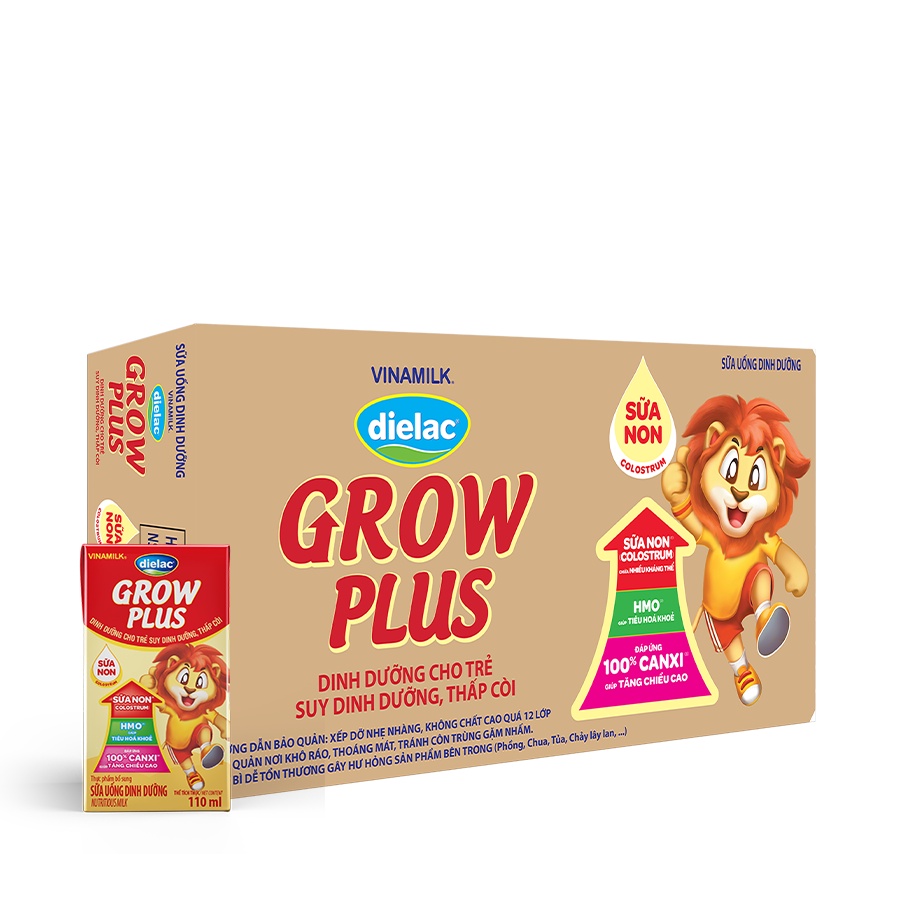 Thùng sữa bột pha sẵn Dielac Grow Plus Đỏ 110ml