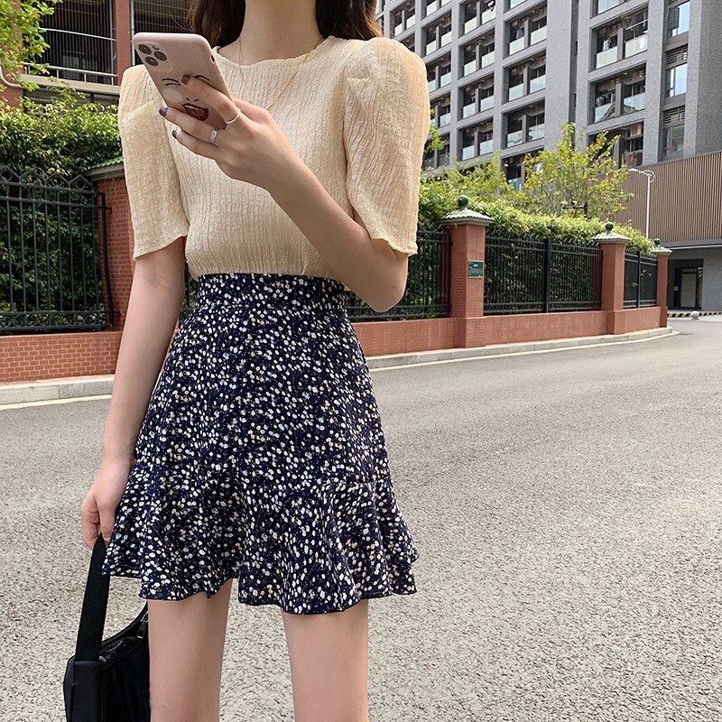 Chân váy hoa nhí đuôi cá